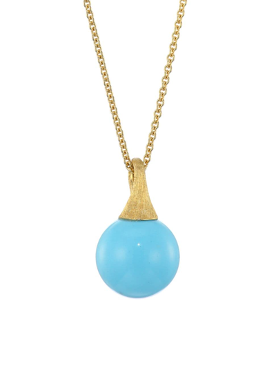 Shop Marco Bicego Women's Africa 18k Yellow Gold & Turquoise Pendant Necklace