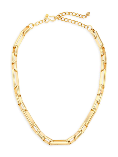 Shop Kenneth Jay Lane Women's 18k Goldplated Chunky Oval-link Necklace In Polished Gold