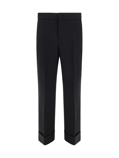 Gucci Wool Cropped Trousers In Black