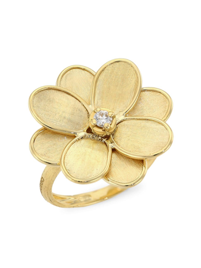 Shop Marco Bicego Women's Petali 18k Yellow Gold & Diamond Flower Ring