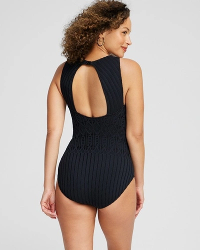 Shop Chico's Gottex High Neck One Piece Swimsuit In Black Size 12 |