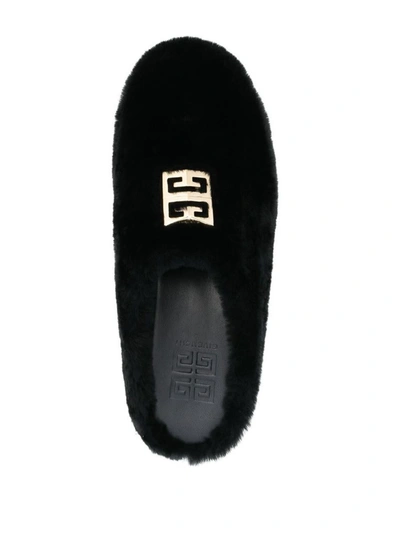 Shop Givenchy 4g Wool Slippers In Black