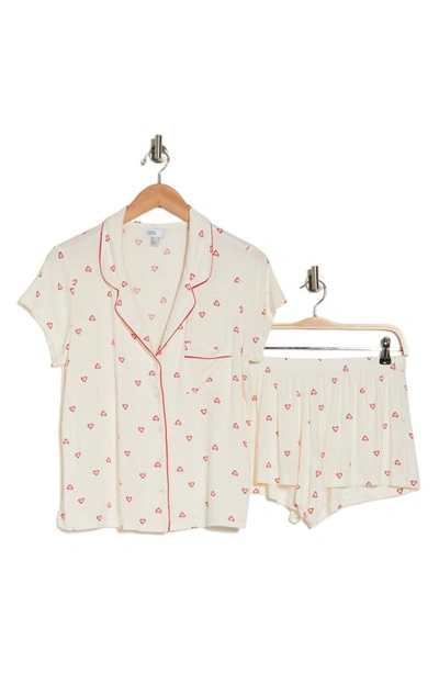 Shop Nordstrom Rack Tranquility Shortie Pajamas In Ivory Egret Amour Hearts