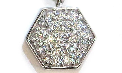 Shop Liza Schwartz Hexagon Pendant Necklace In Silver