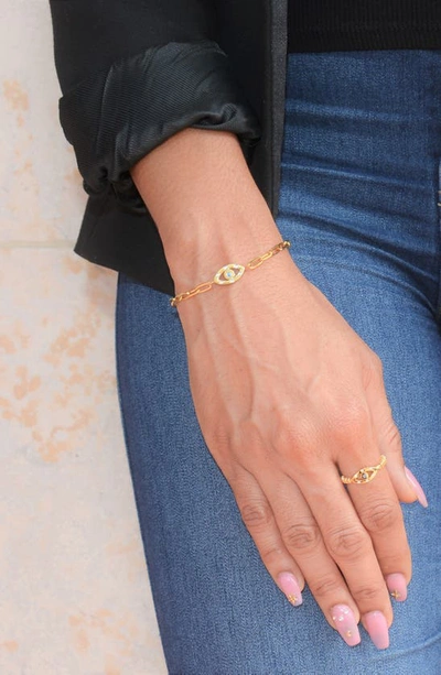 Liza Schwartz Cubic Zirconia Evil Eye Bracelet In Gold