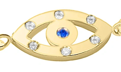Shop Liza Schwartz Cubic Zirconia Evil Eye Bracelet In Gold