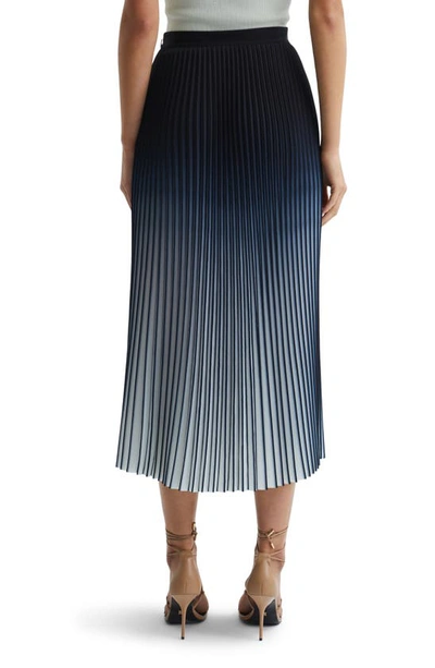Shop Reiss Marlie Ombré Pleated Skirt In Blue
