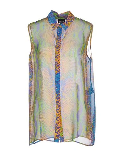 Just Cavalli Patterned Shirts & Blouses In Light Green