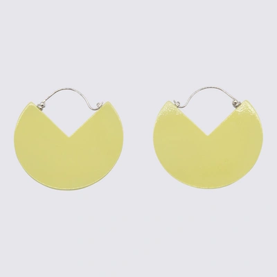 Shop Isabel Marant Light Yellow And Silver '90 Earrings In Light Yellow/silver