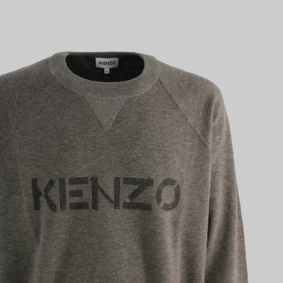 Shop Kenzo Logo Print Sweater In Taupe