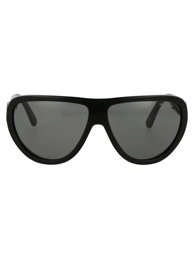 Shop Moncler Sunglasses In 01a Black