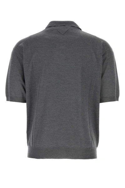 Shop Prada Polo In Grey