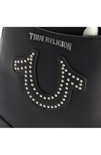 Shop True Religion Brand Jeans Studded Horseshoe Backpack In Black