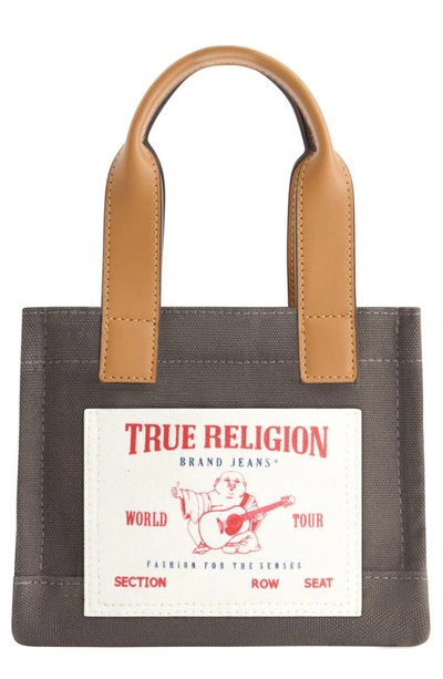 Shop True Religion Brand Jeans Twill Mini Tote Bag In Grey