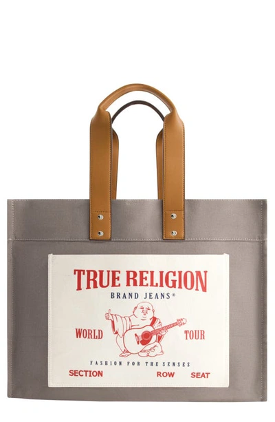 Shop True Religion Brand Jeans Twill Tote Bag In Grey