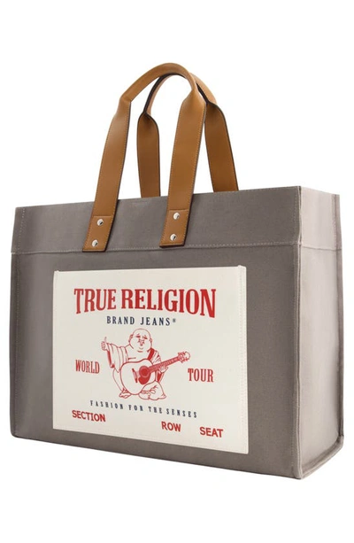 Shop True Religion Brand Jeans Twill Tote Bag In Grey
