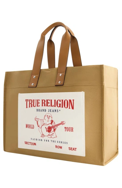 Shop True Religion Brand Jeans Twill Tote Bag In Tan