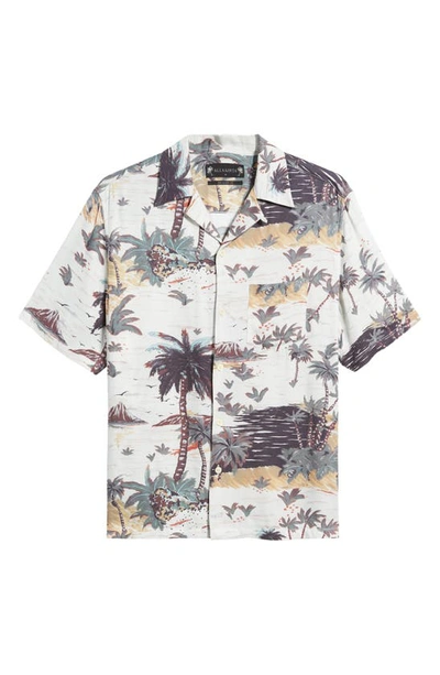 Shop Allsaints Luau Short Sleeve Button-up Camp Shirt In Ecru