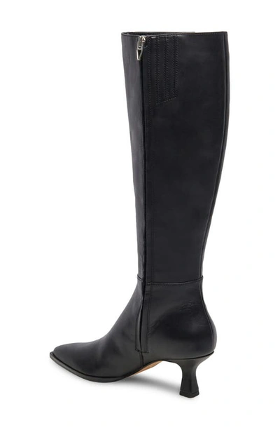 Shop Dolce Vita Auggie Pointed Toe Knee High Boot In Black Dritan Leather
