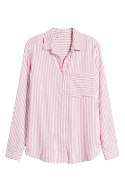 Shop Beachlunchlounge Eden Stripe Shirt In Pink Sunset