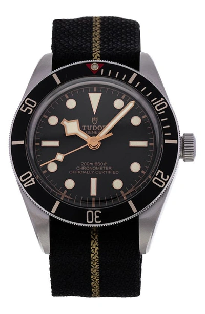 Shop Watchfinder & Co. Tudor  Black Bay Fabric Strap Watch, 39mm