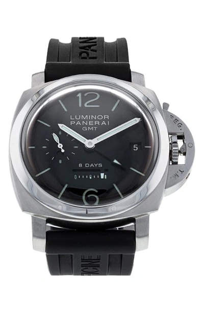 Shop Watchfinder & Co. Panerai  2007 Luminor 8 Days Rubber Strap Watch, 44mm In Black