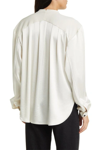 Shop Rag & Bone Rosie Satin Shirt In Ivory