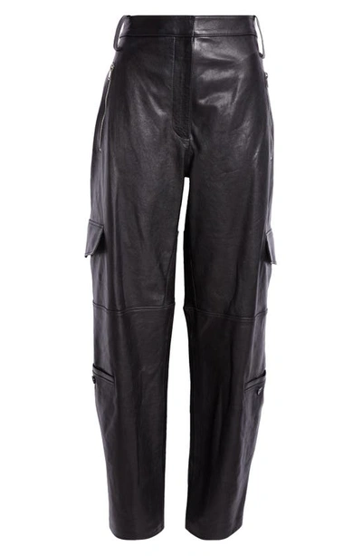 Shop Proenza Schouler Jackson Leather Cargo Pants In Black