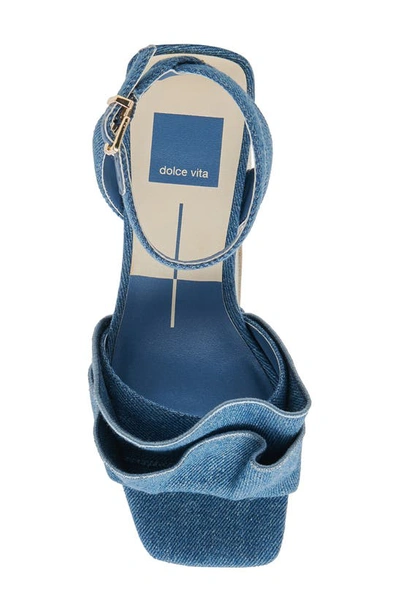 Shop Dolce Vita Cheer Ankle Strap Platform Sandal In Blue Denim