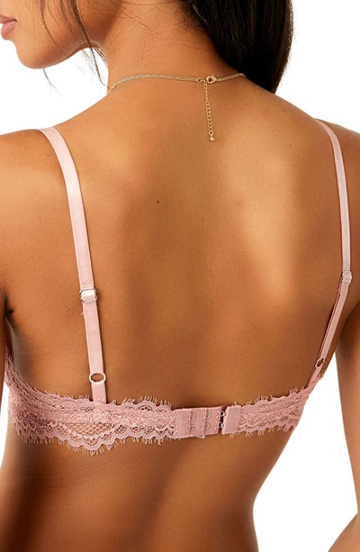 Shop Free People Intimately Fp Happier Than Ever Lace Trim Wireless Bra In Pink Tofu