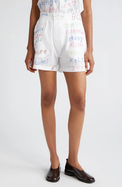 Shop Bode Familial Hall Embroidered Boxers In White Multi