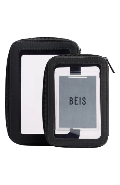 Beis The In-flight Set Of 2 Cosmetics Bags In Black