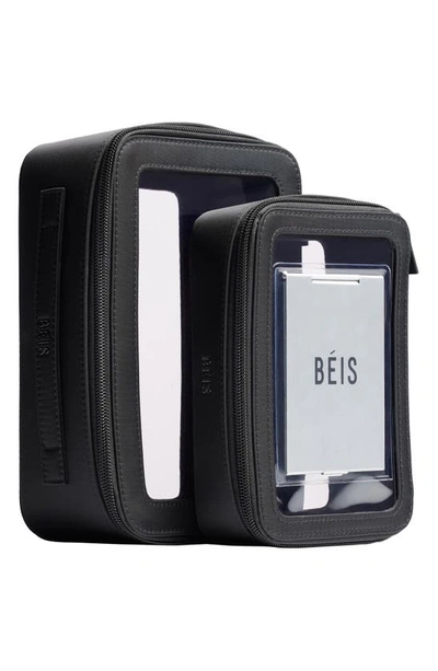Beis The In-flight Set Of 2 Cosmetics Bags In Black