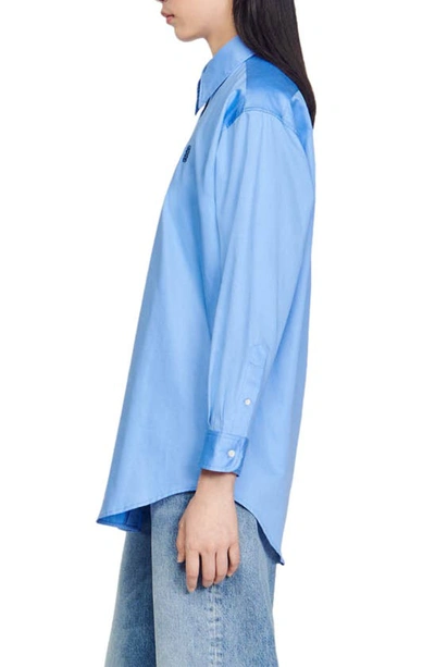 Shop Sandro Cumin Tunic Shirt In Blue