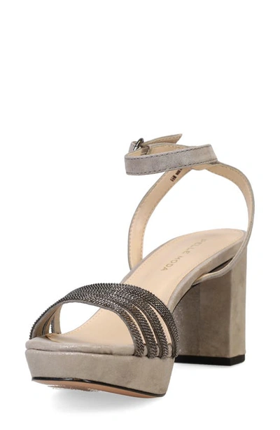 Pelle Moda Aliana Ankle Strap Sandal In Pewter