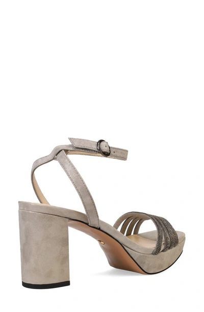 Shop Pelle Moda Aliana Ankle Strap Sandal In Pewter