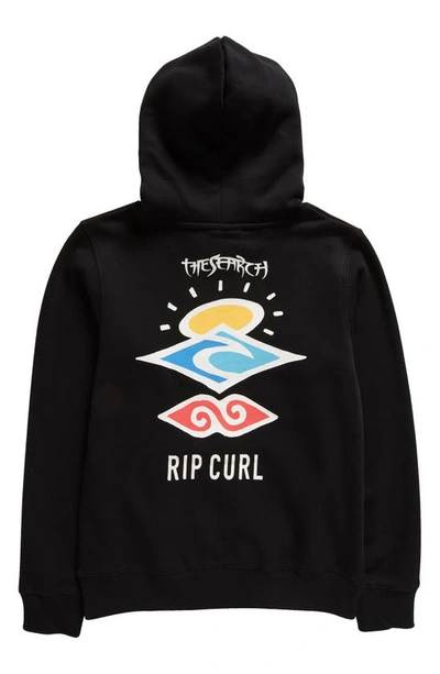 Shop Rip Curl Kids' Search Icon Graphic Hoodie In Black