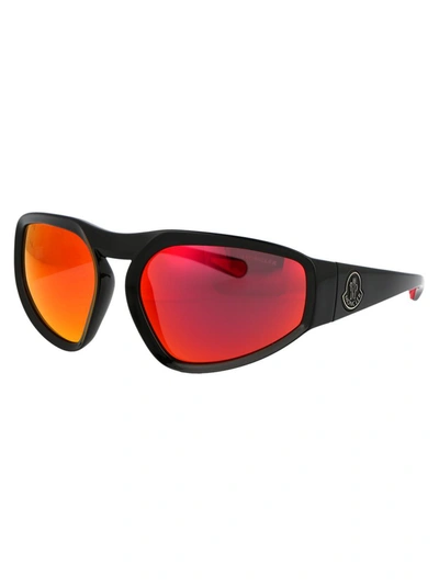 Shop Moncler Sunglasses In 01u Black