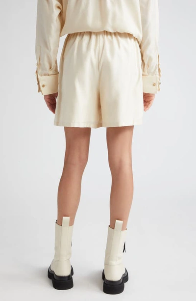 Shop Max Mara Piadena Cotton Sateen Shorts In Ivory