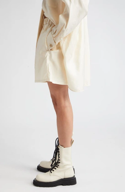 Max Mara Piadena Cotton Sateen Shorts In Ivory