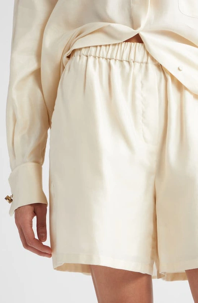 Max Mara Piadena Cotton Sateen Shorts In Ivory