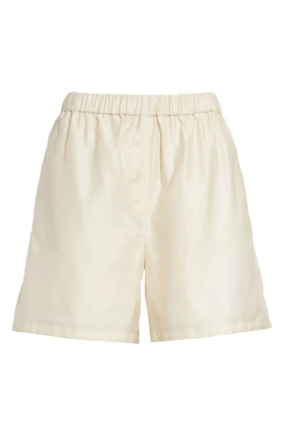 Max Mara Piadena Cotton Sateen Shorts In Ivory