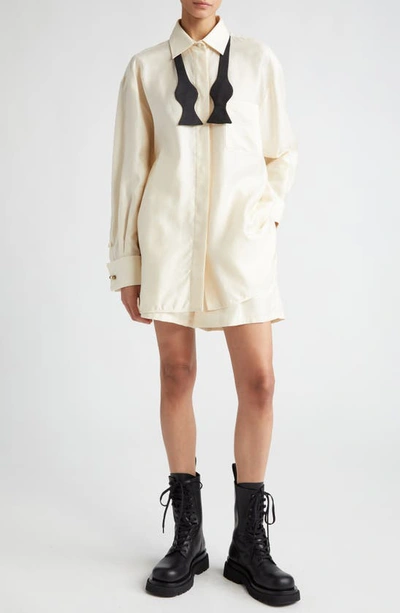 Max Mara Piadena Cotton Sateen Shorts In Ivory