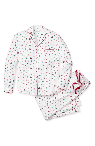 Shop Petite Plume Winter Nostalgia Cotton Twill Pajamas In White