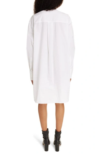 Shop Isabel Marant Rineta Pintuck Pleat Long Sleeve Cotton Poplin Shirtdress In White