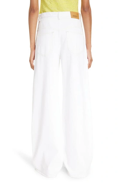 Isabel Marant Women White Denim Lemony Flared Leg Jeans
