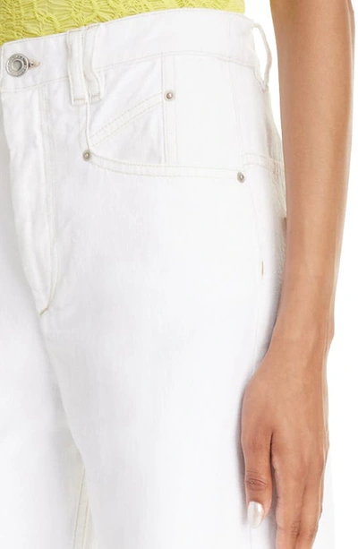 Shop Isabel Marant Lemony High Waist Wide Leg Jeans In White