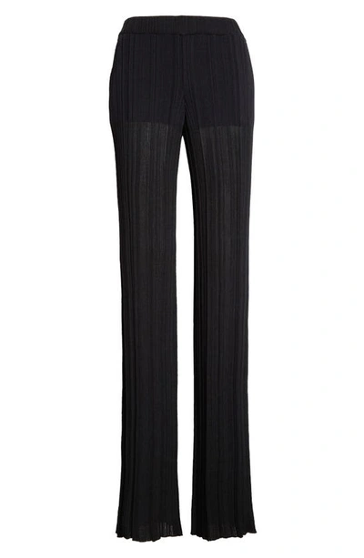 Shop Stella Mccartney Plissé Knit Pants In Black