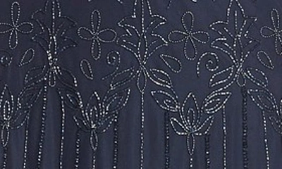 Adrianna Papell Beaded Blouson Gown In Navy