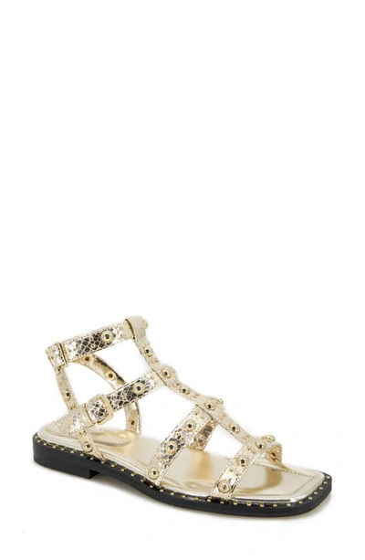 Shop Kenneth Cole Ruby Studded Sandal In Gold Pu